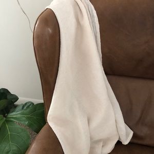 One beige shear curtain